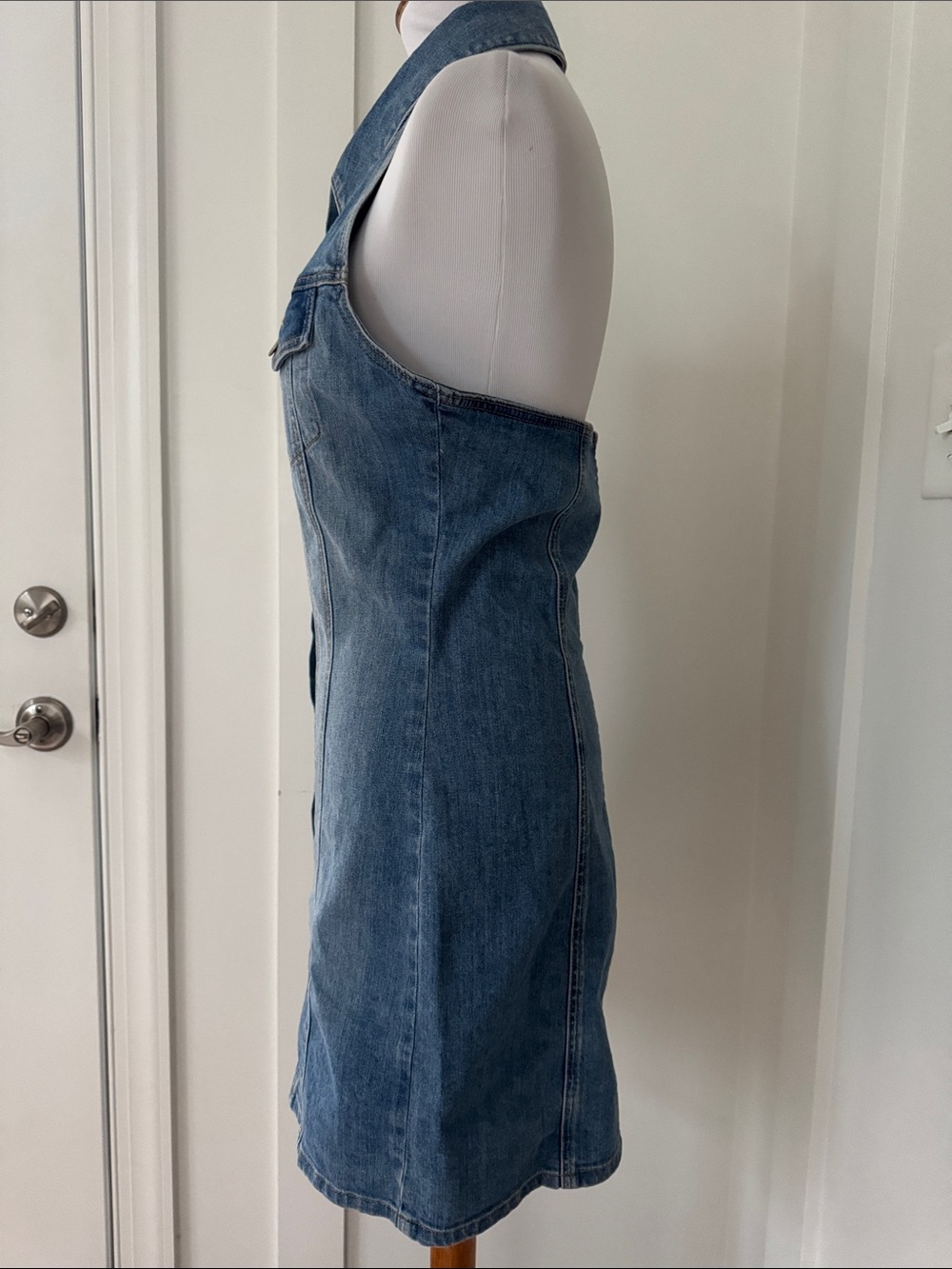 Tuckernuck Ramy Brook Susanna Denim Halter Minidress Size 29 - Picture 4 of 11